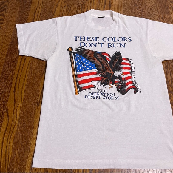 American Flag Eagle Desert Storm Patriotic T Shirt - Picture 2 of 12